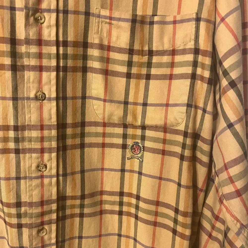 Tommy Hilfiger Men's Long Sleeve Plaid Button Up Shirt Size L‎